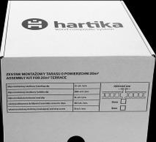 Zestaw klipsów i wkrętów HARTIKA na 20 m²